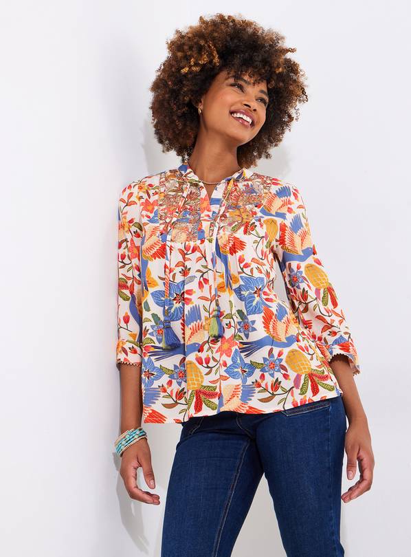 JOE BROWNS Bird Print Embroidered Top 12