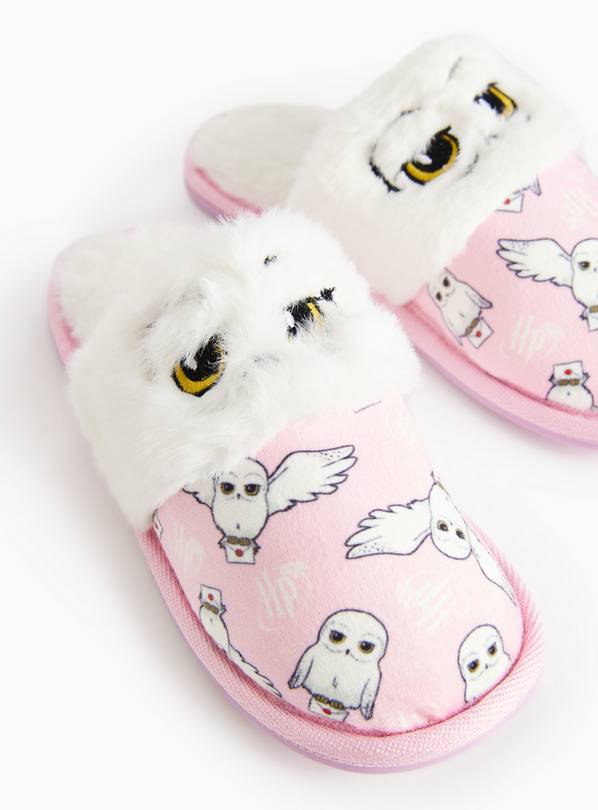 Pink Hedwig Plush Faux Fur Slippers 12-13 Infant