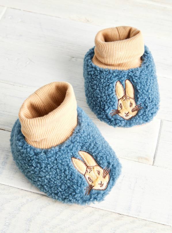 Peter Rabbit Blue Borg Fleece Booties 6-9 months