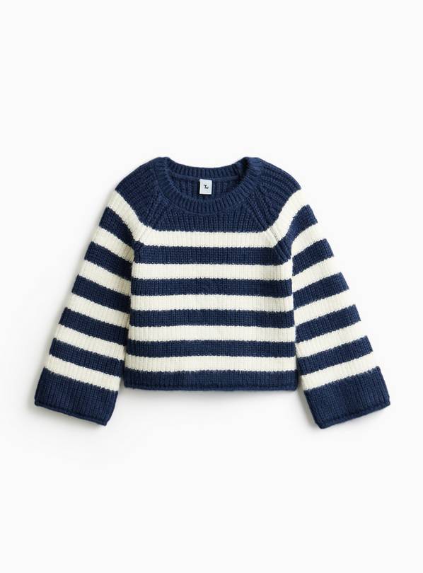 Navy Stripe Knitted Crew Neck Jumper 7 years