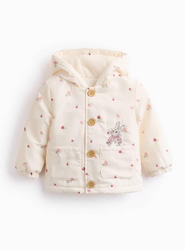 Peter Rabbit Cream Floral Embroidered Hooded Jacket 3-6 months