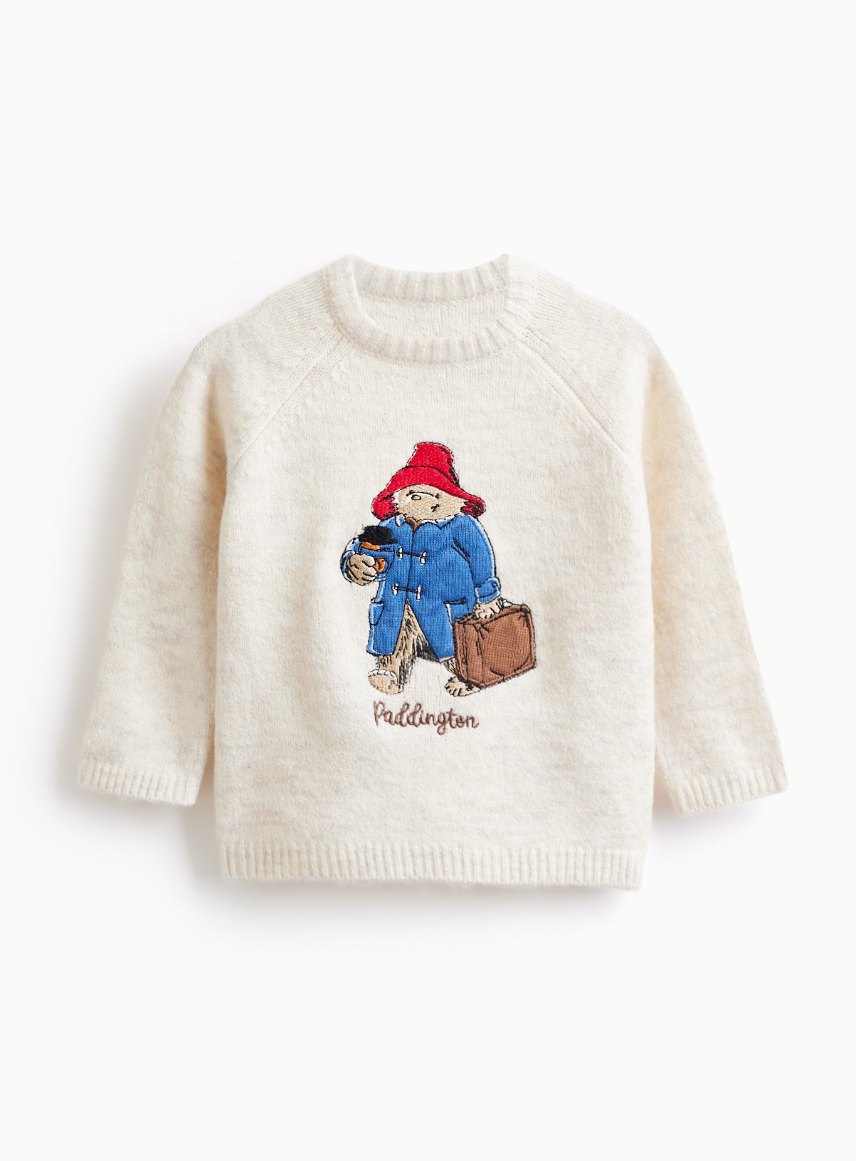 Paddington Embroidery Oatmeal Knitted Jumper - Paddington by Sainsbury's
