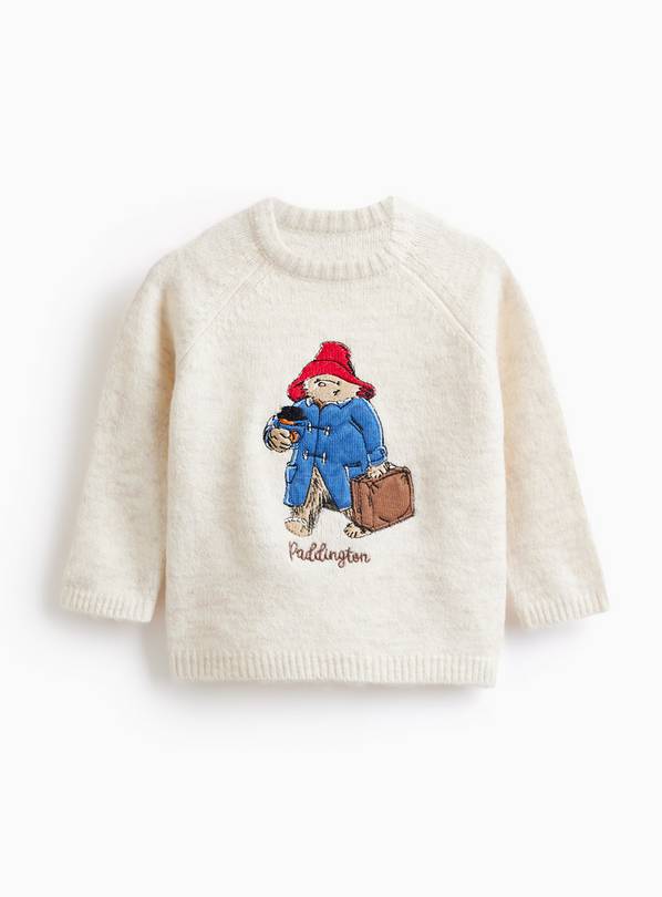 Paddington Embroidery Oatmeal Knitted Jumper  6-9 months