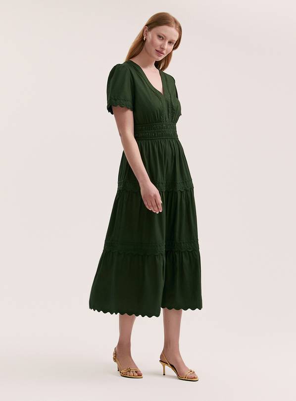 FINERY Wren Dress Dark Khaki 14