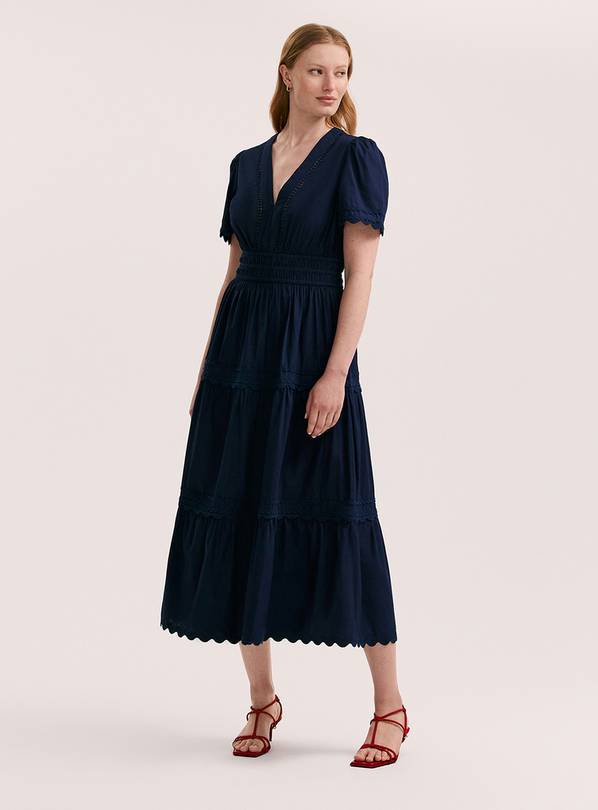 FINERY Wren Dress Navy 22