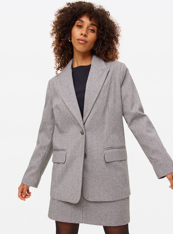 Single Breasted Herringbone Blazer 20