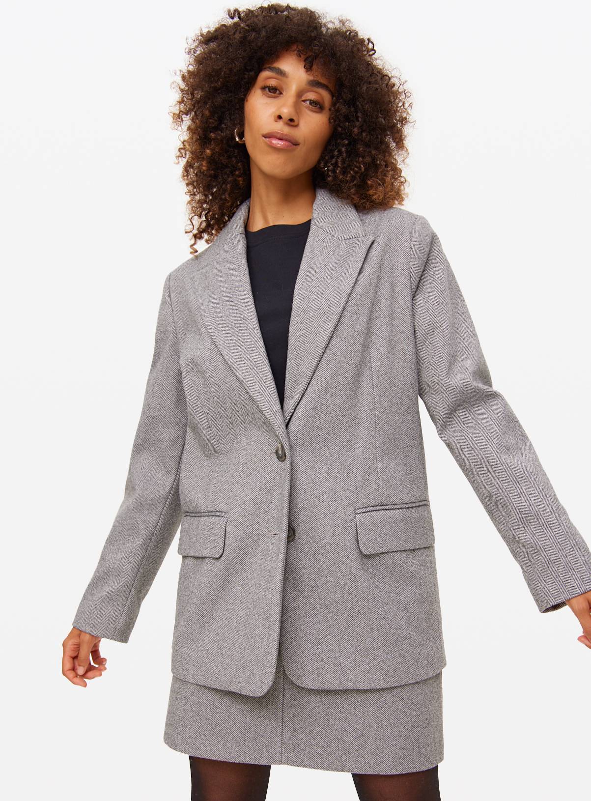 Single Breasted Herringbone Blazer 18 - Image 1