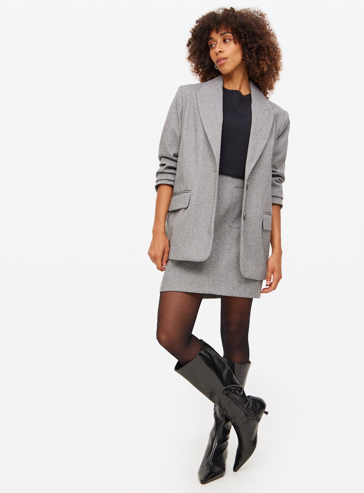 Single Breasted Herringbone Blazer 18 - Image 2 thumbnail