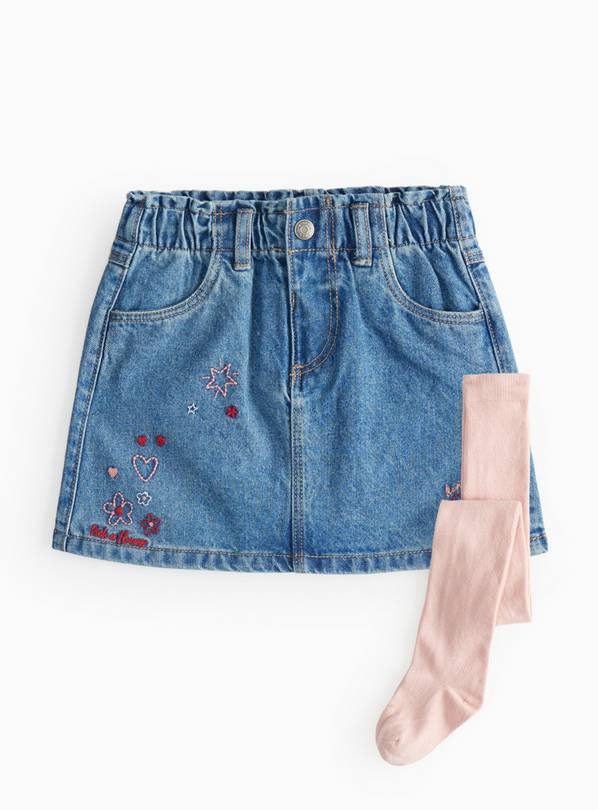 Denim Skirt & Tights Set 4-5 years