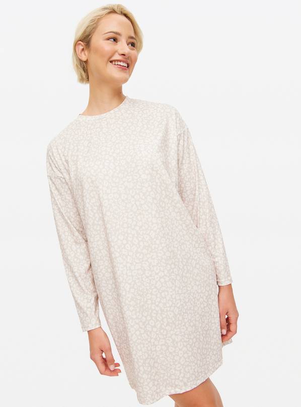 Neutral Leopard Soft Touch Long Sleeve Sleep Tee S
