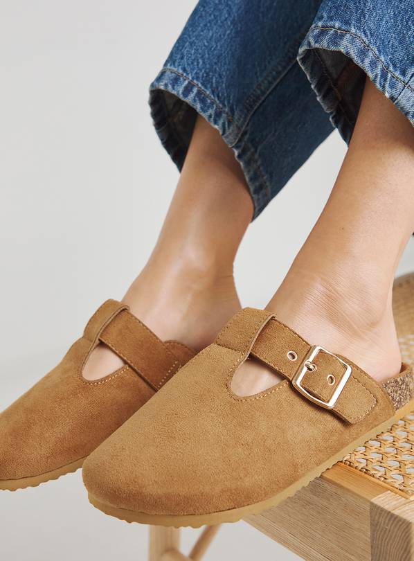 SIMPLY BE Buckle Footbed Closed Toe Mule 7