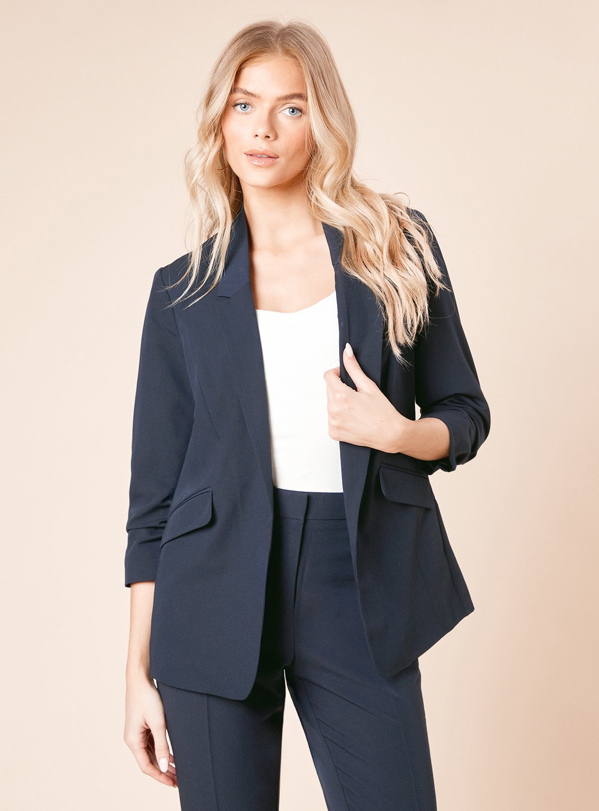 DOROTHY PERKINS Ruched Sleeve Co-ord Blazer 10 - Image 2 thumbnail