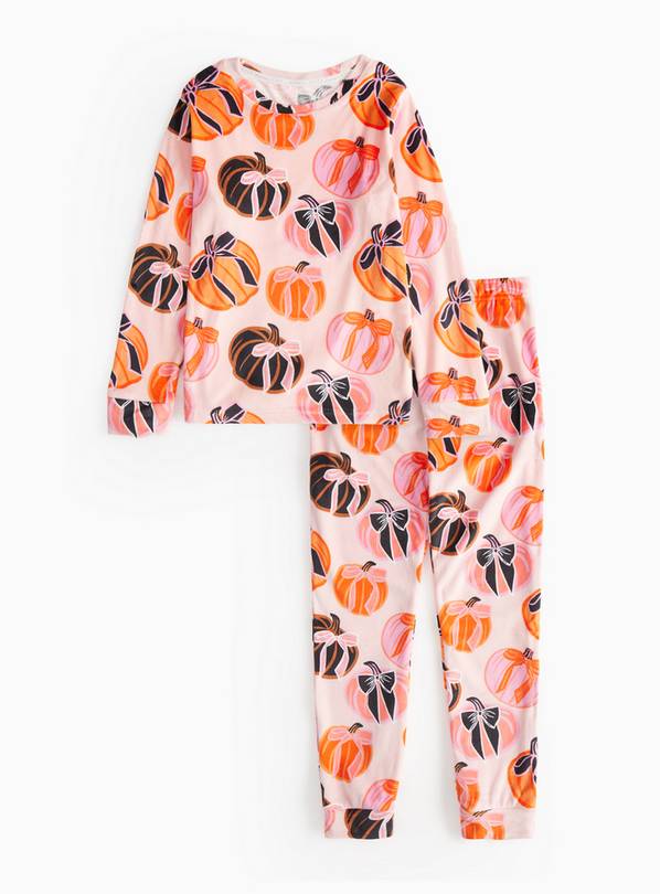 Mini Me Kids' Halloween Pink Pumpkin Print Slinky Pyjamas 2-3 years
