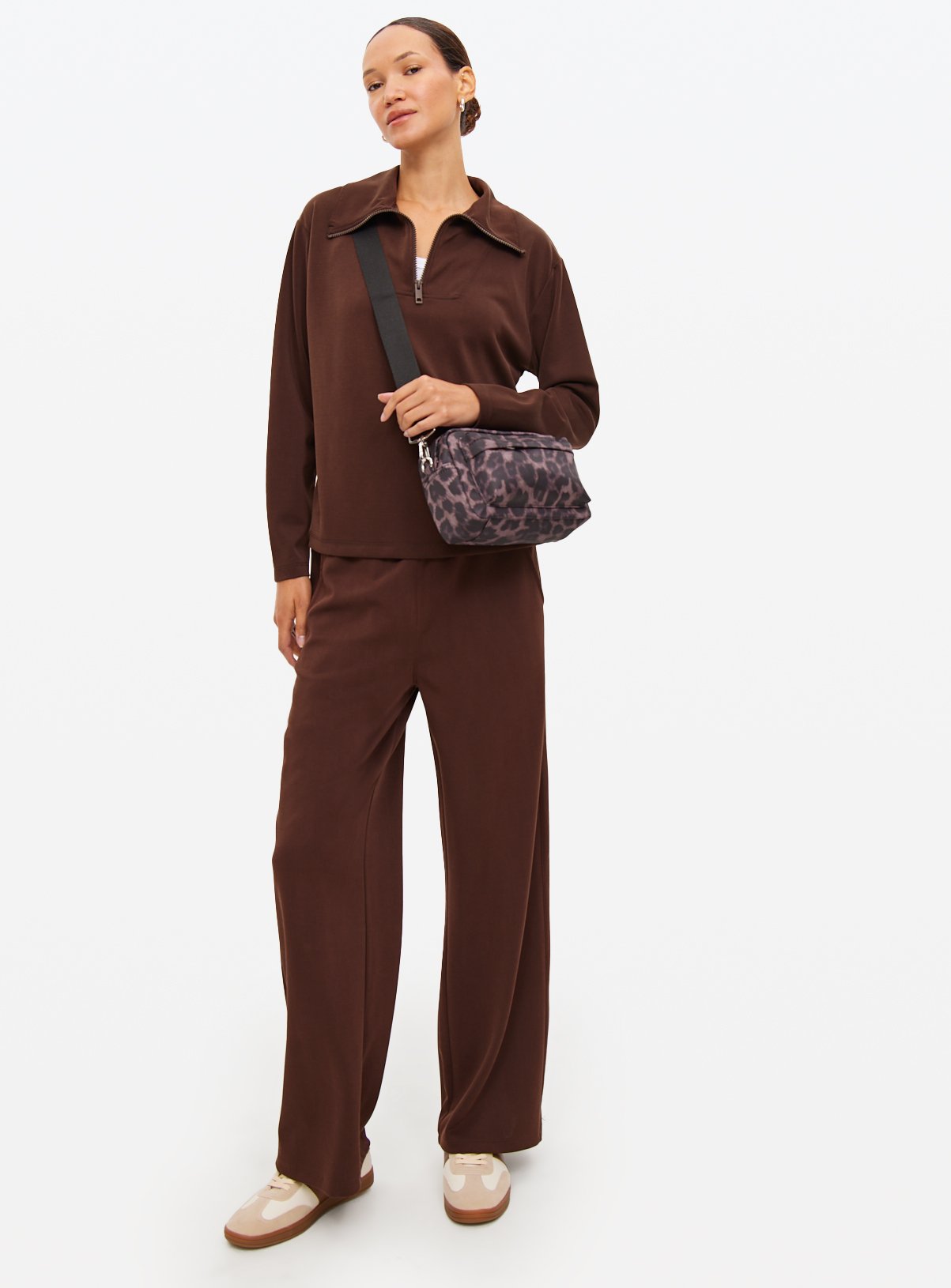 Chocolate Elevated Co-ord Wide Leg Joggers L - Image 3 thumbnail