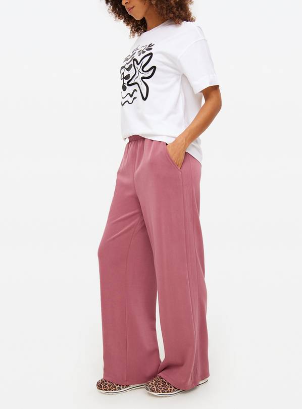 Pink Elevated Co-ord Wide Leg Joggers XS