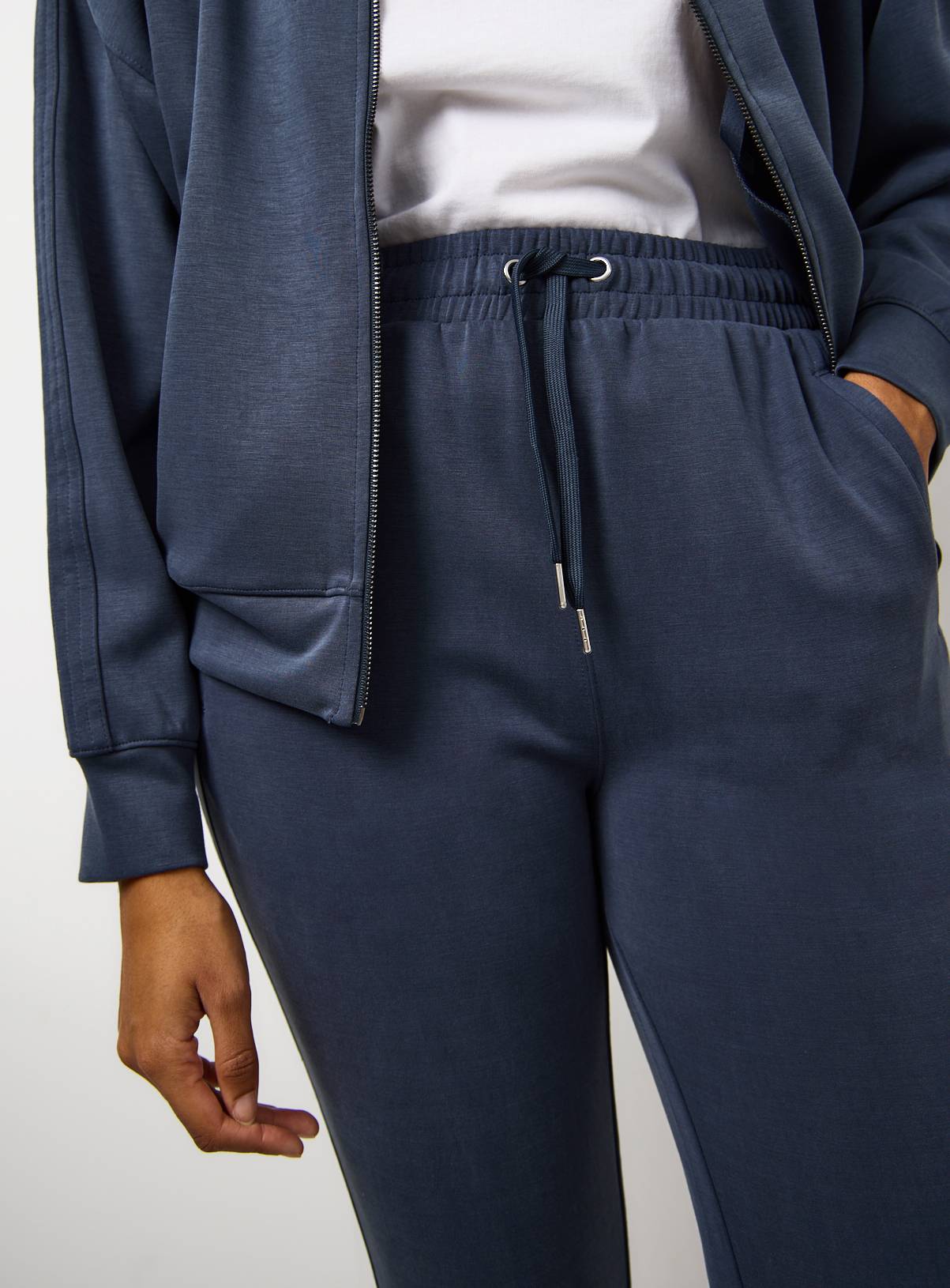 Blue Tapered Leg Co-ord Joggers L - Image 2