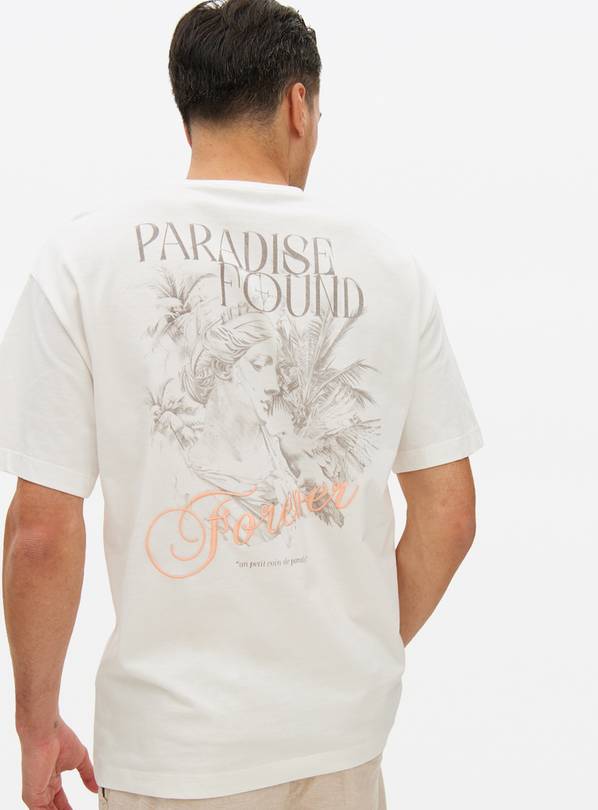 Cream Graphic Paradise Relaxed T-Shirt XXXL