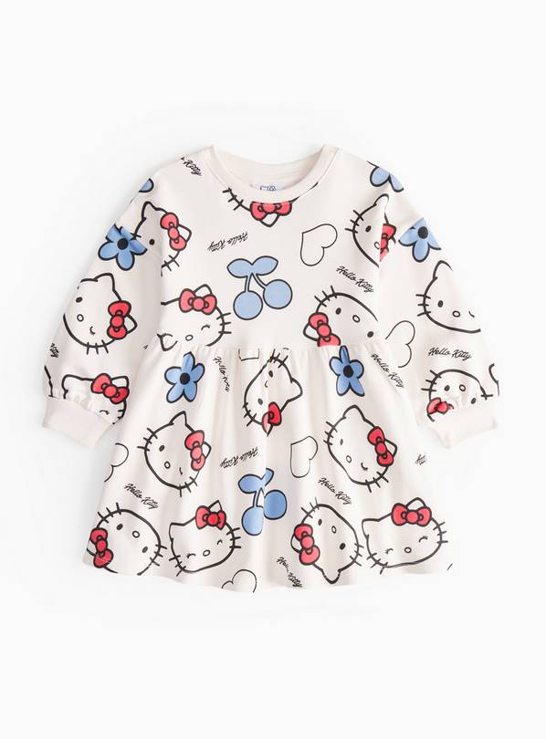White Hello Kitty Print Sweatshirt Dress 3-4 years