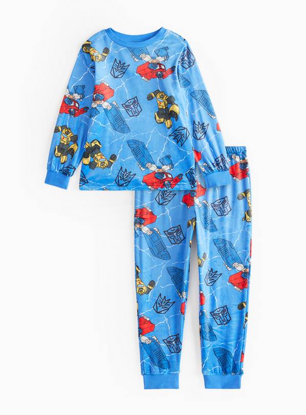 Blue Transformers Printed Slinky Fleece Pyjamas 3-4 years