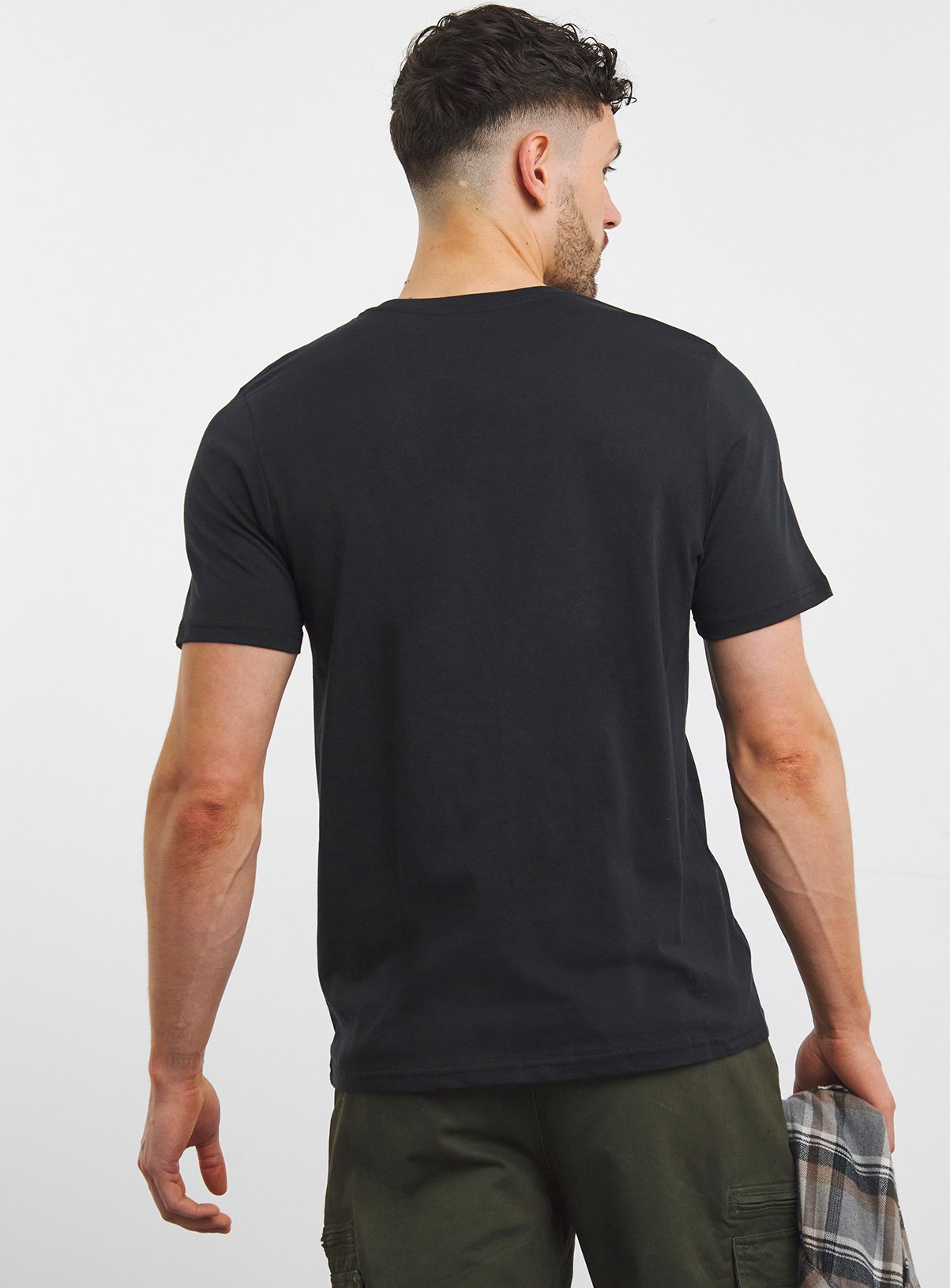 JACAMO 5 Pack Black Crew T Shirt Long Length Black 4XL - Image 2 thumbnail