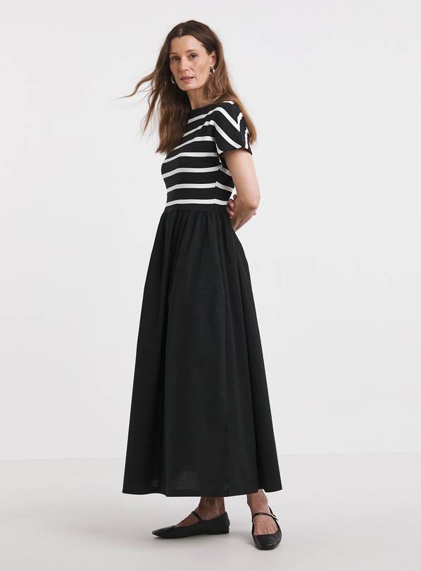JD WILLIAMS 2 In 1 Stripe Poplin Dress 12