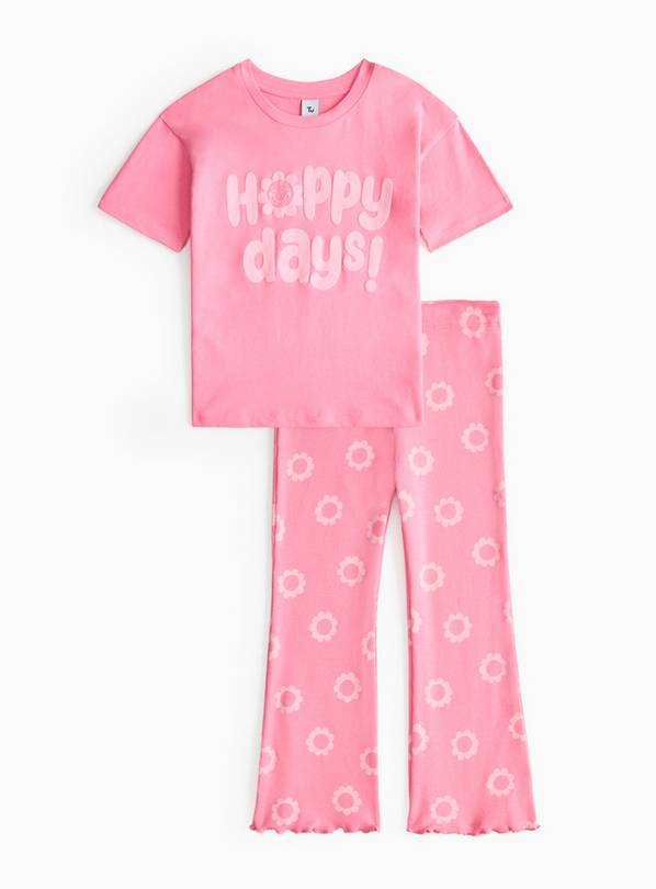 Pink Print T-Shirt & Flared Leggings Co-ord Set 1-2 years