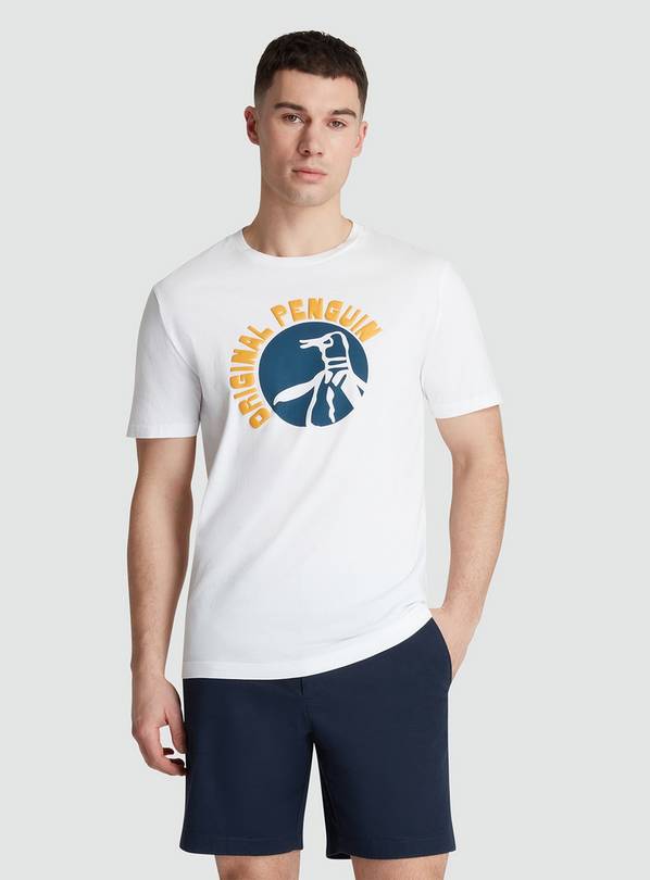 ORIGINAL PENGUIN Graphic Print T-Shirt - White L