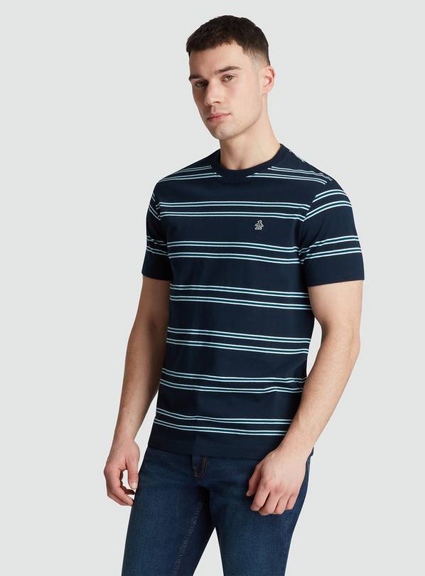 ORIGINAL PENGUIN Jersey All Over Stripe T-Shirt - Navy S