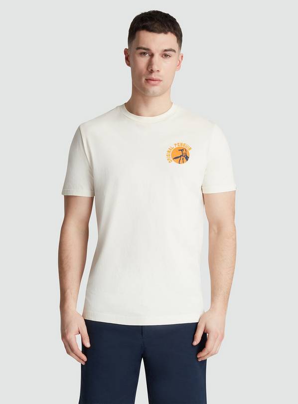 ORIGINAL PENGUIN Graphic Print T-Shirt - Cream L