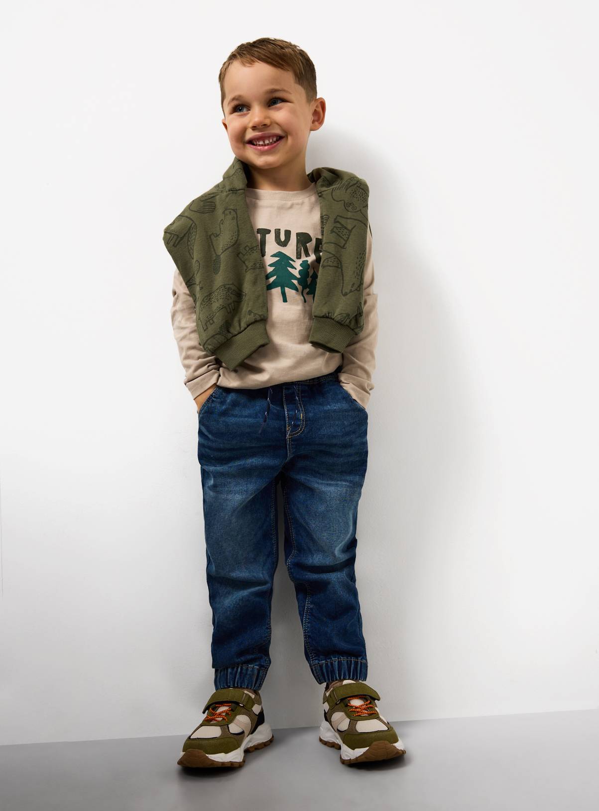 Blue Washed Denim Loopback Jeans 4-5 years - Image 1