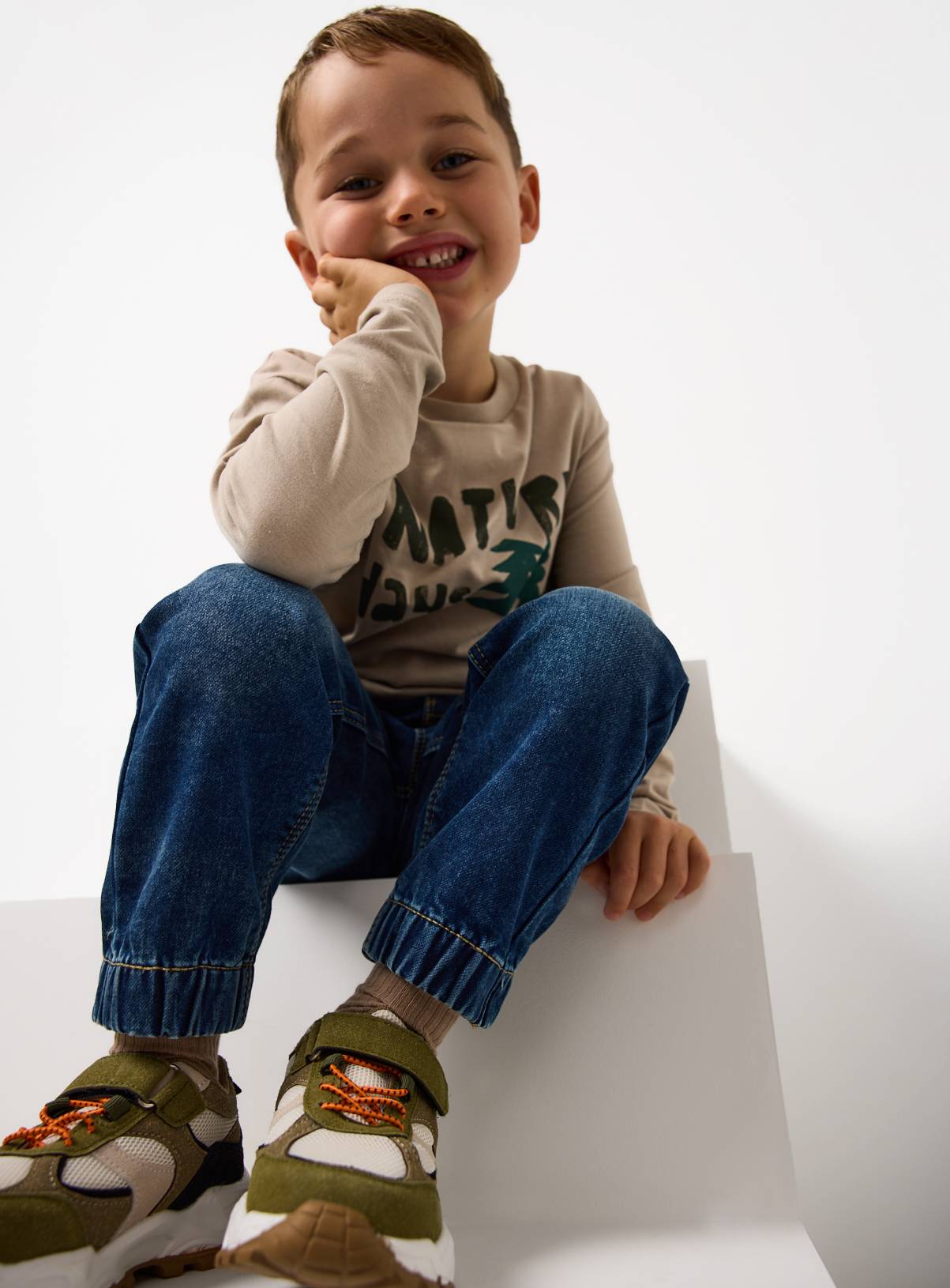 Blue Washed Denim Loopback Jeans 4-5 years - Image 2