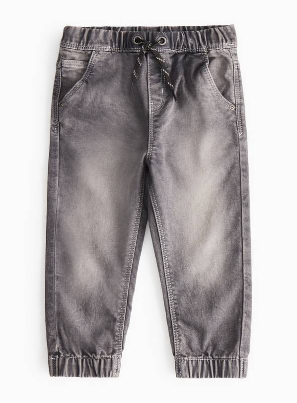 Grey Washed Denim Loopback Jeans 1-2 years