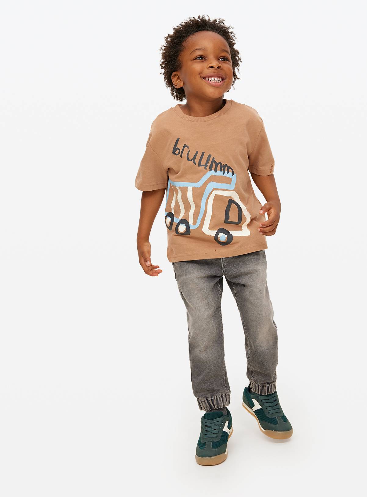 Grey Washed Denim Loopback Jeans 2-3 years - Image 2