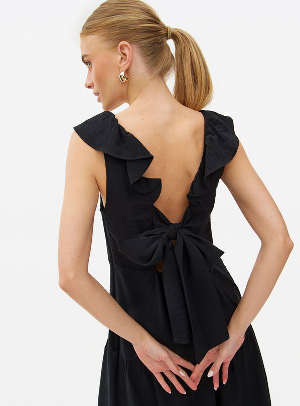 Black Ruffle Midi Dress 18