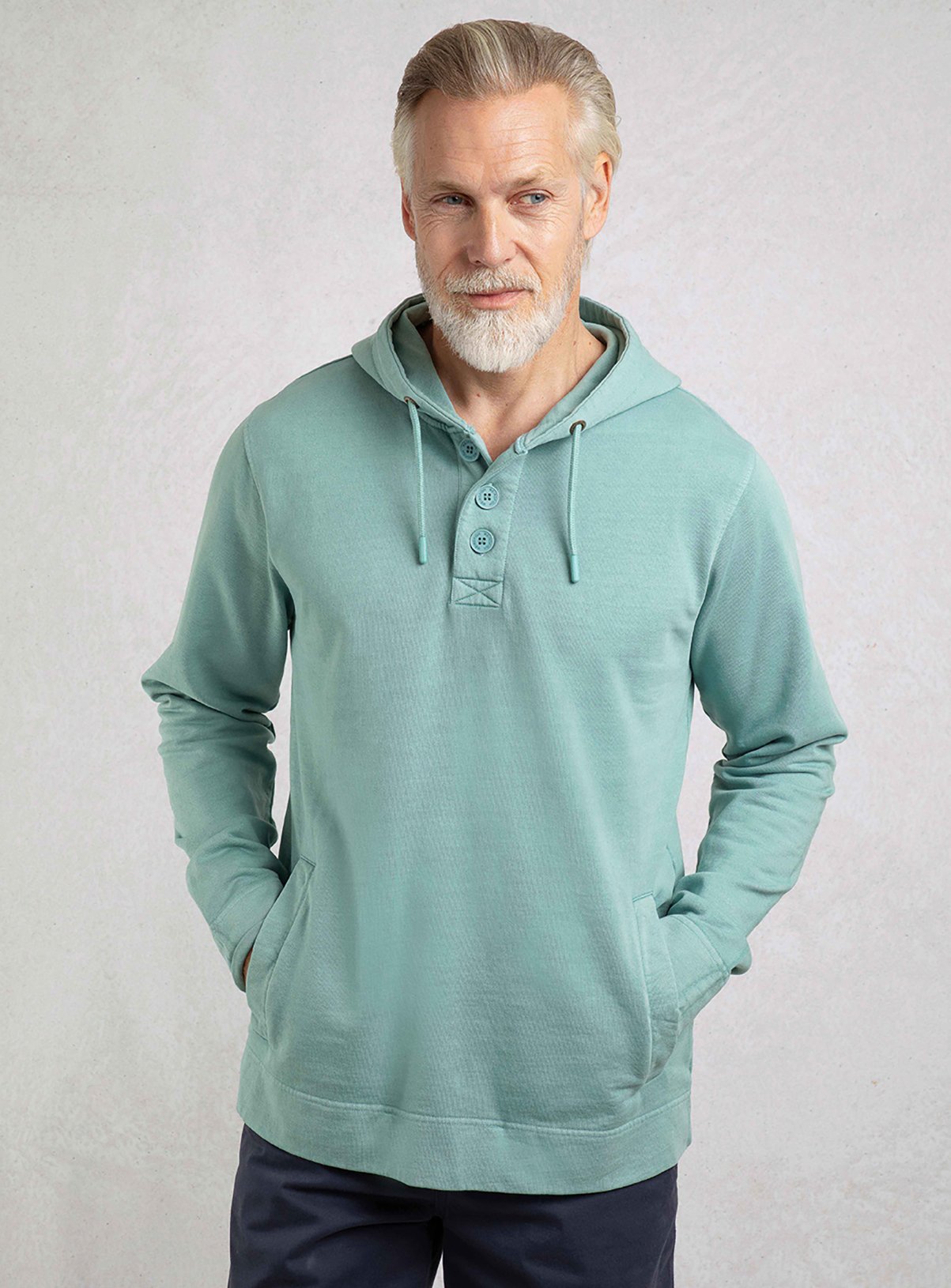 Men's Blue WEIRD FISH Woodside Sunwashed Loopback Hoody