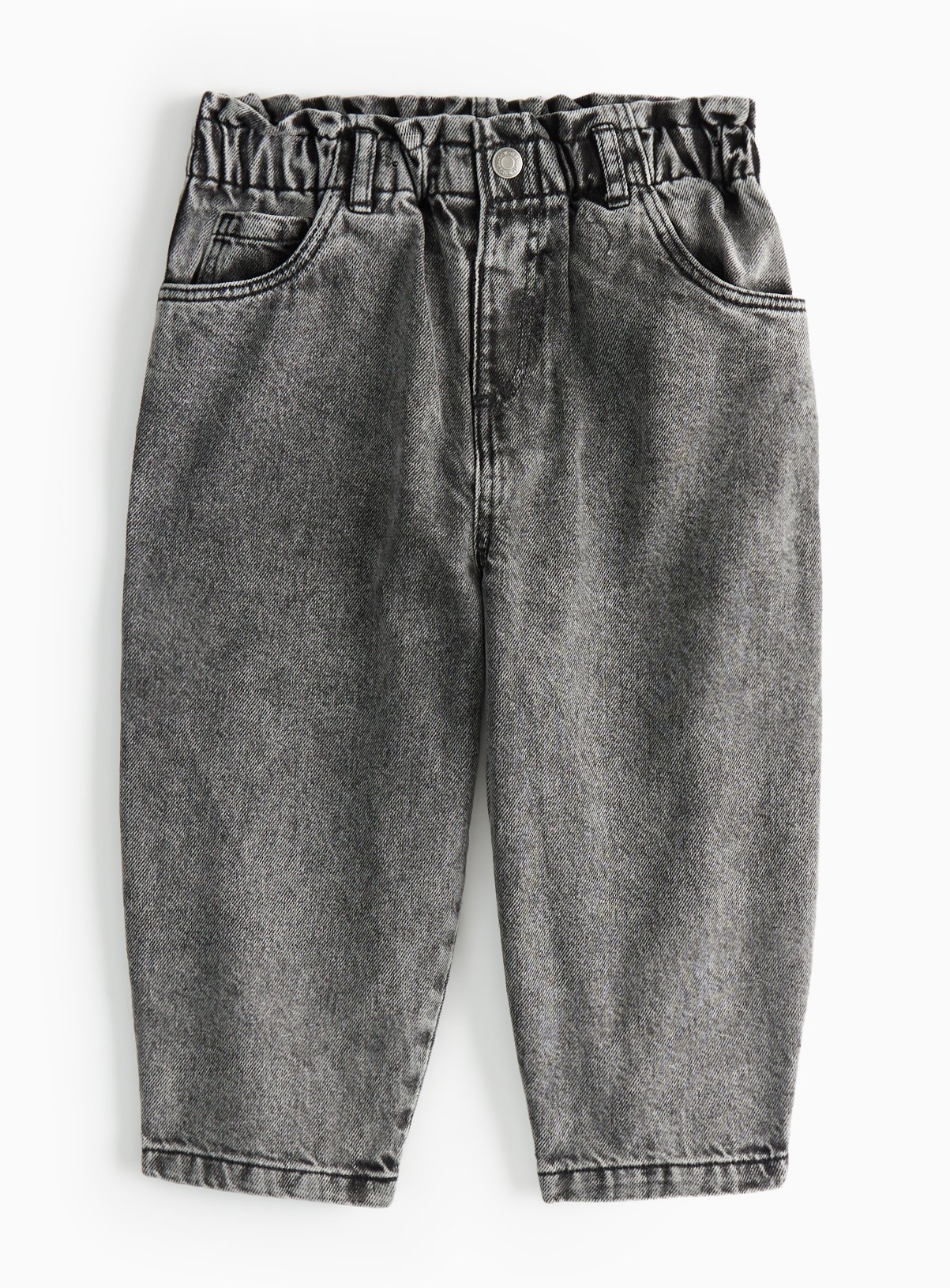 Grey Paper Bag Washed Grey Barrel Jeans (3-4 Years) - Tu by Sainsbury's