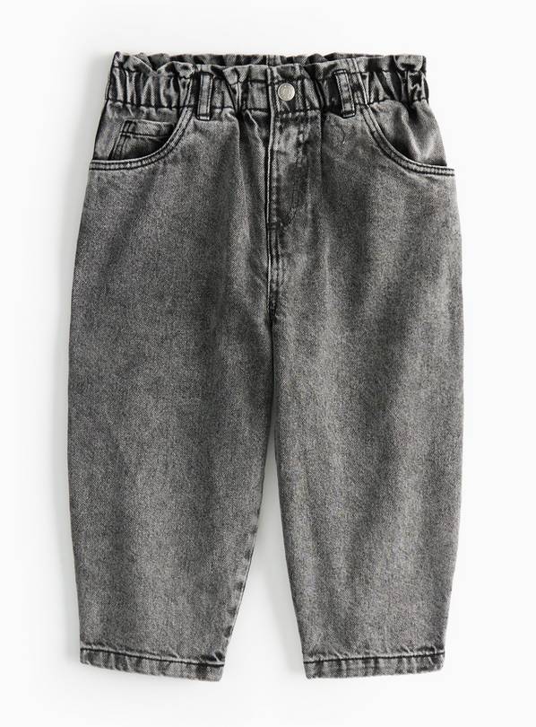 Paper Bag Washed Grey Barrel Jeans 4-5 years