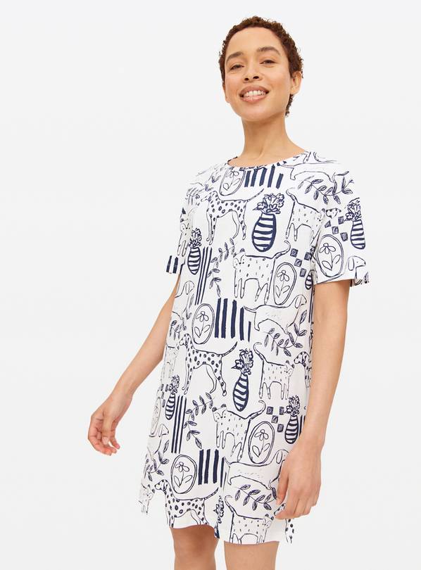 Cats And Dogs Printed Sleep T-Shirt M