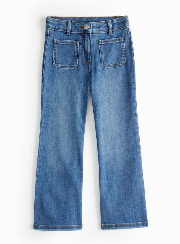 Blue Washed Flared Denim Jeans  11 years