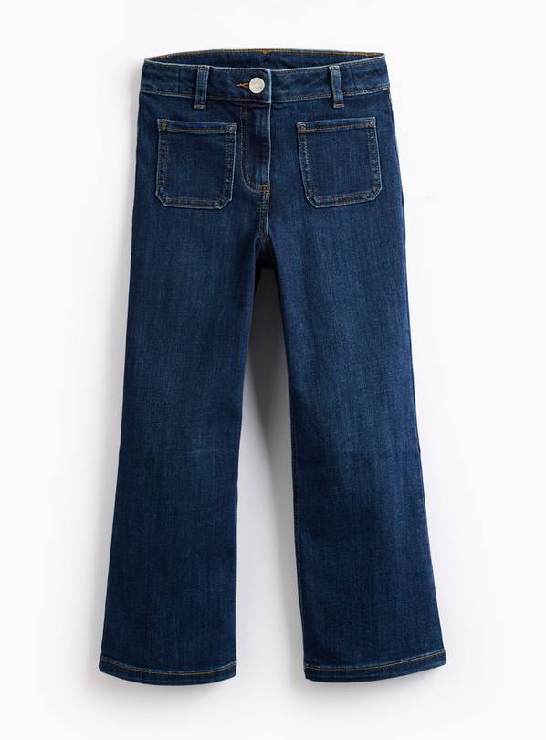 Dark Blue Washed Flared Denim Jeans  5 years