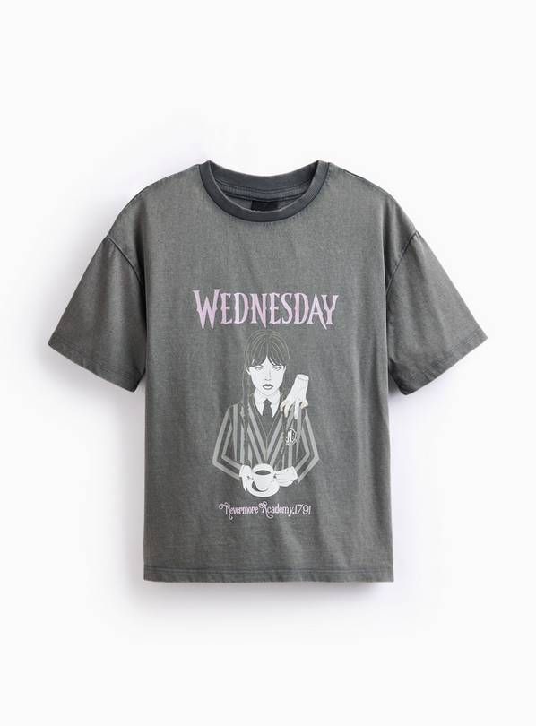 Charcoal Halloween Wednesday Graphic T-Shirt 8 years