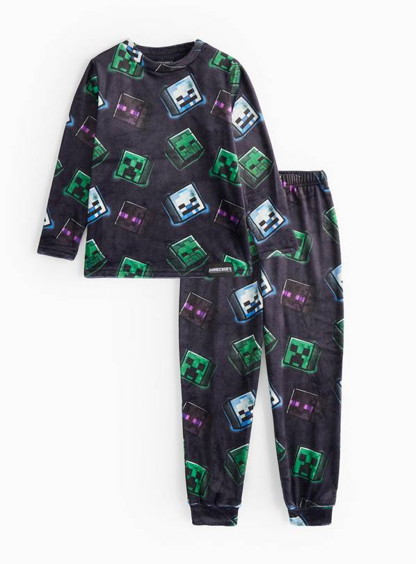 Minecraft Black Slinky Pyjama Set 6-7 years