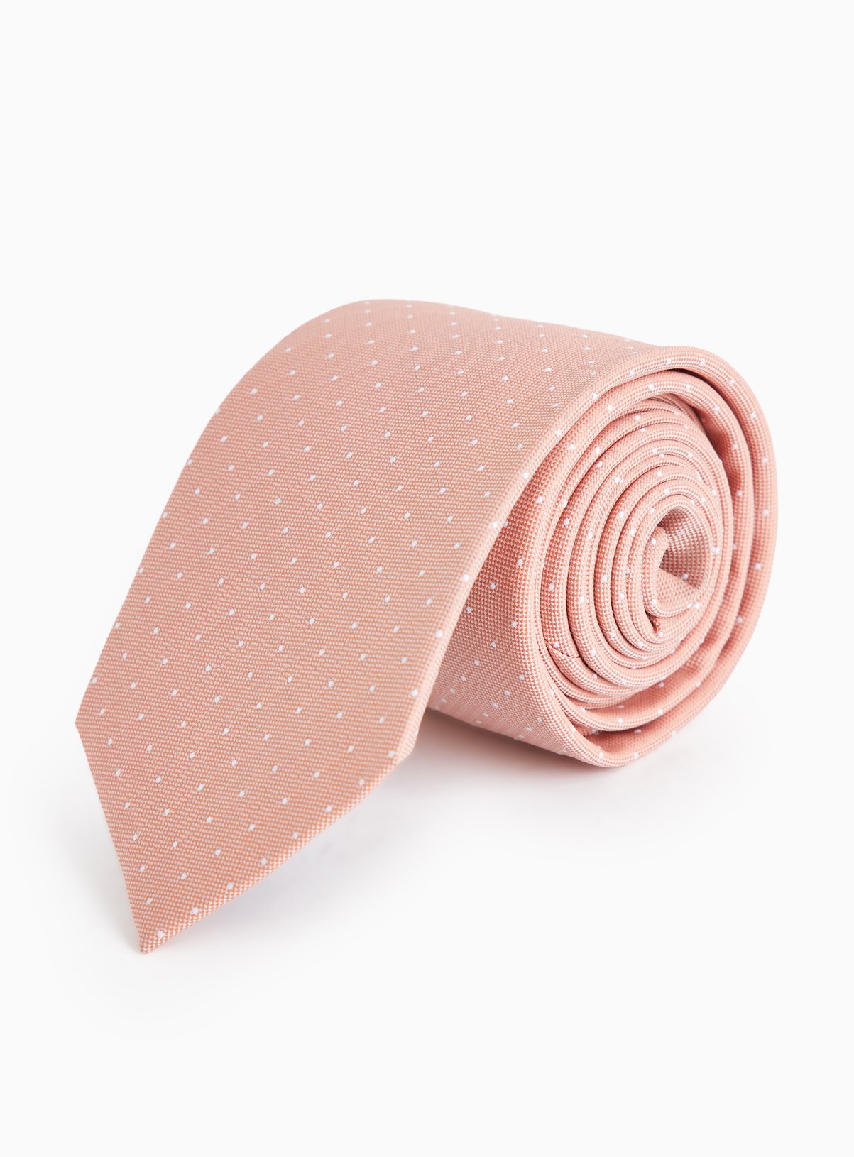 Peach Spot Print Textured Tie  One Size - Image 1 thumbnail