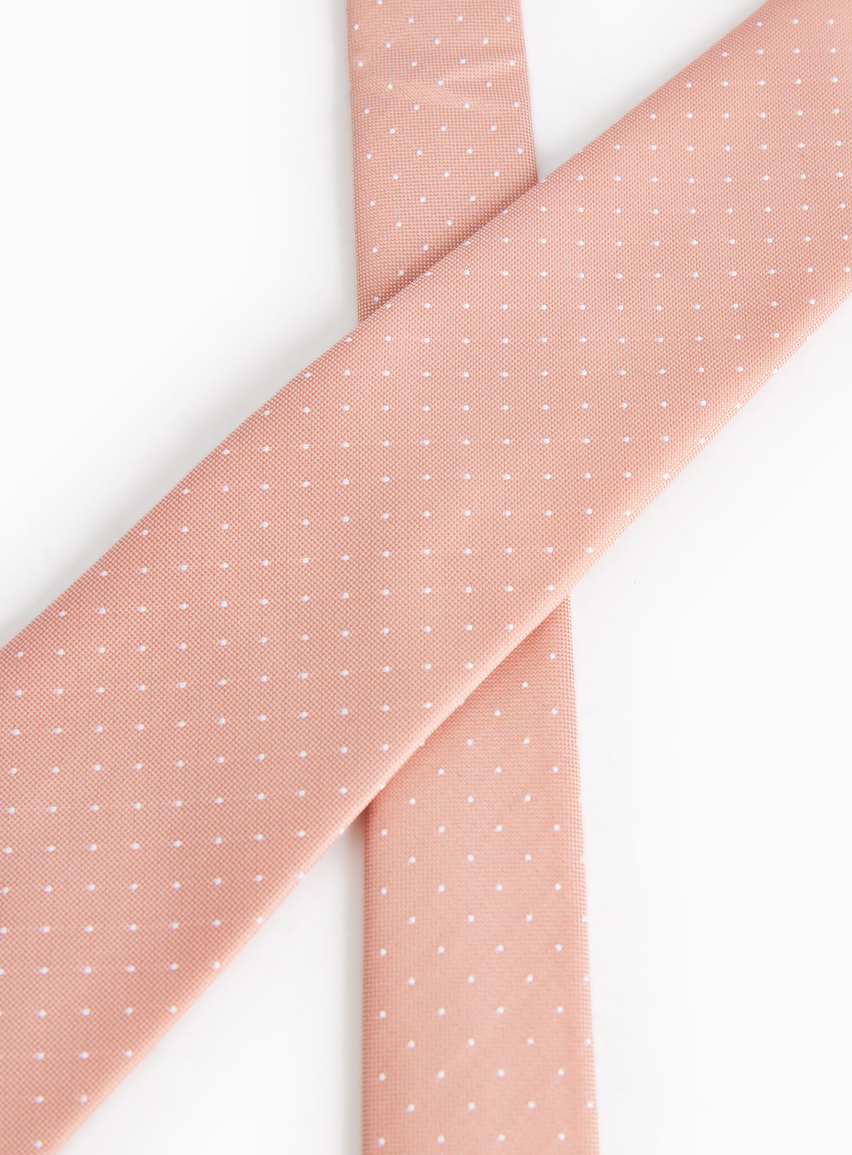 Peach Spot Print Textured Tie  One Size - Image 2 thumbnail