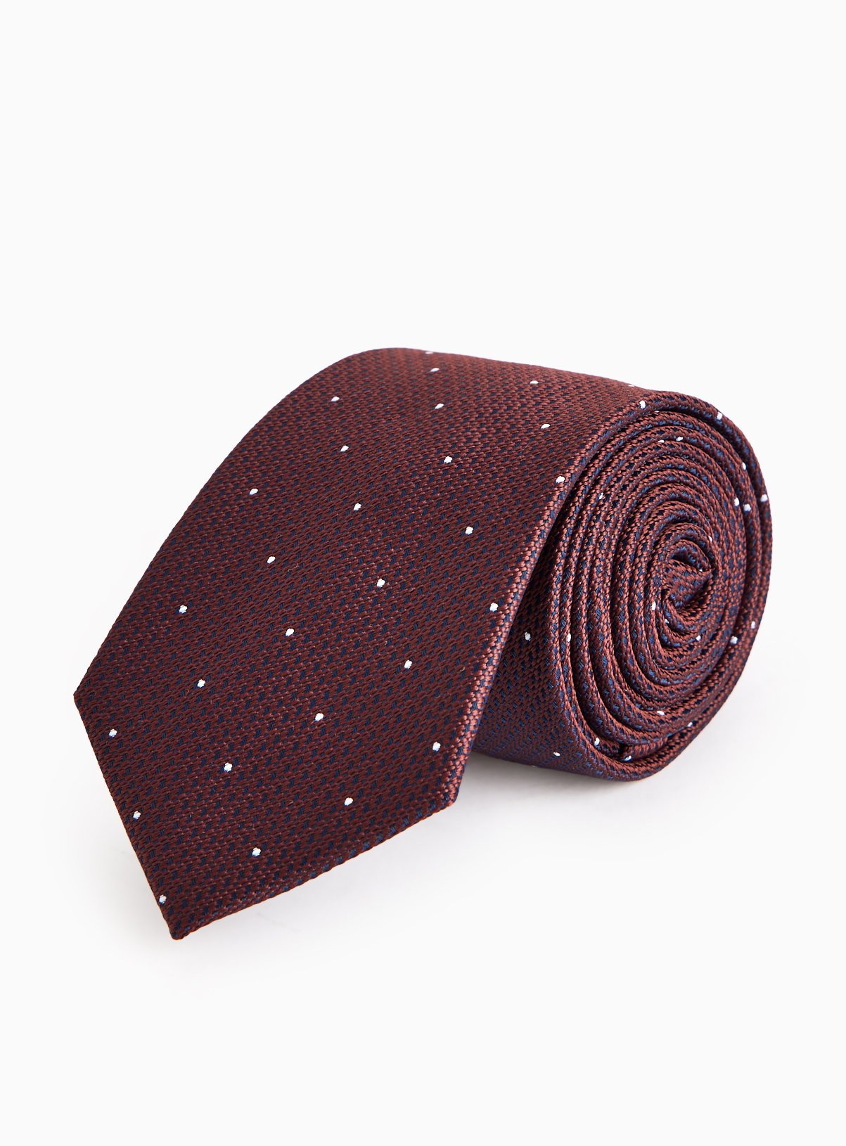 Men's Red Burgundy Spot Printed Tie One Size