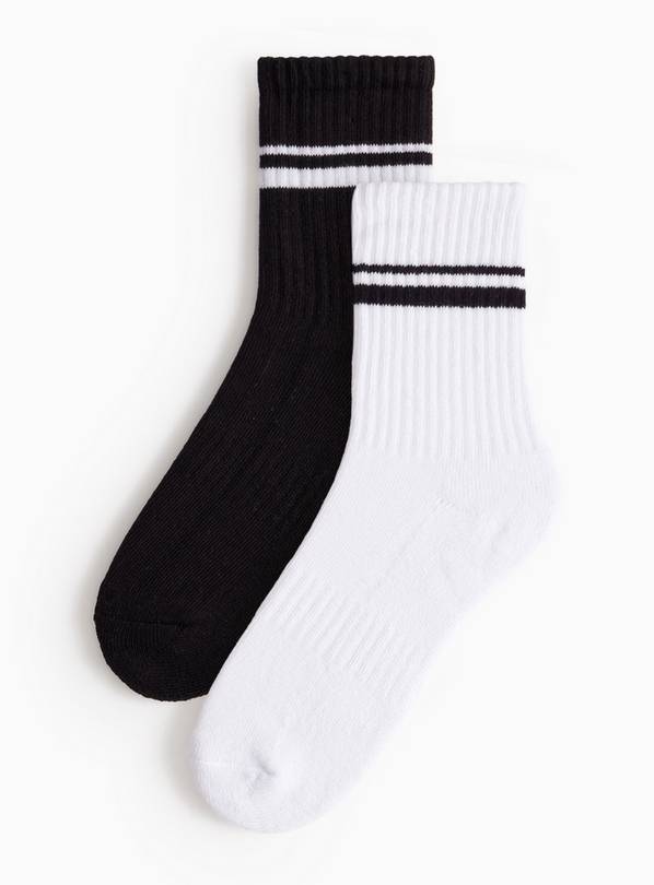 Sport Ribbed Ankle Socks 2 Pack 4-8
