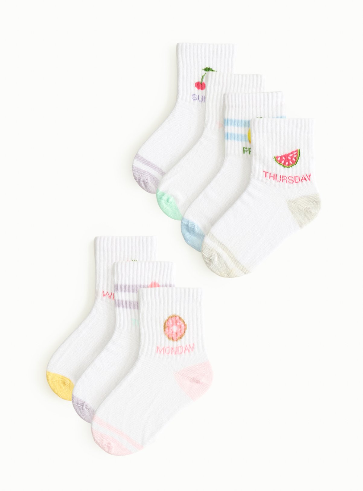 White White Days Of The Week Ankle Socks 7 Pack - Tu by Sainsbury's