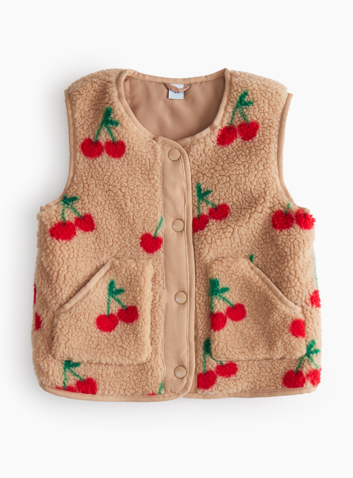 Cream Cream Borg Fleece Gilet (5-6 Years) - Tu by Sainsbury's
