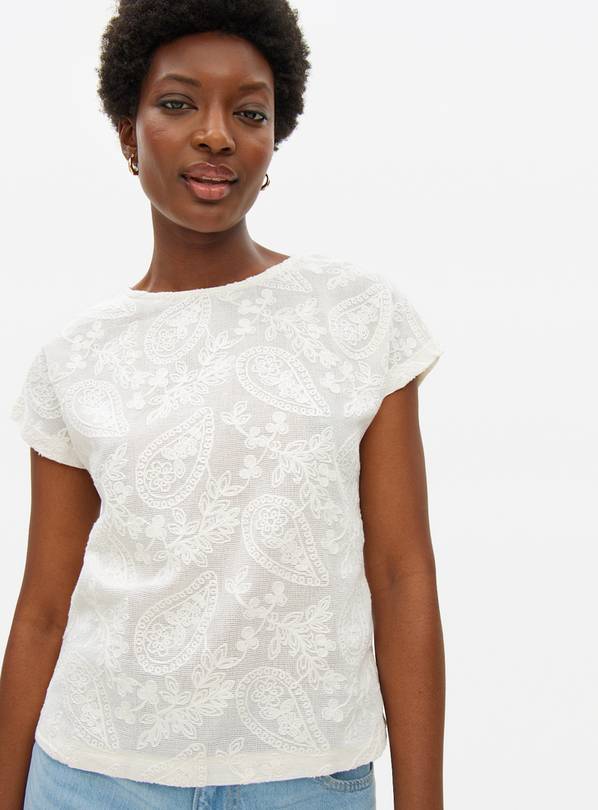 Cream Paisley Lace Top 12