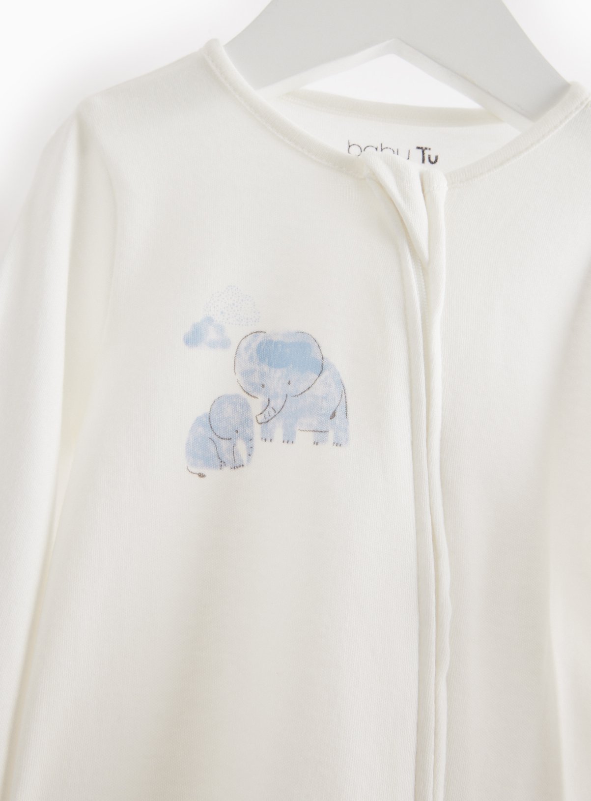 Blue Elephant Print Zip Sleepsuit 3 Pack 18-24 months - Image 2 thumbnail